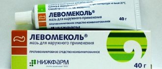 Ointment for the treatment of purulent inflammations